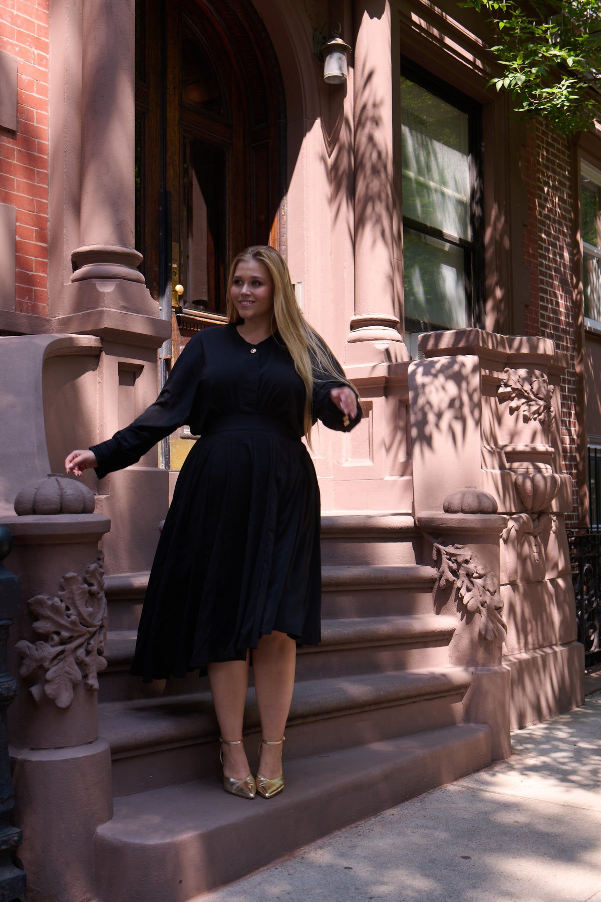 Asymmetrical Shirt & Skirt set - Black