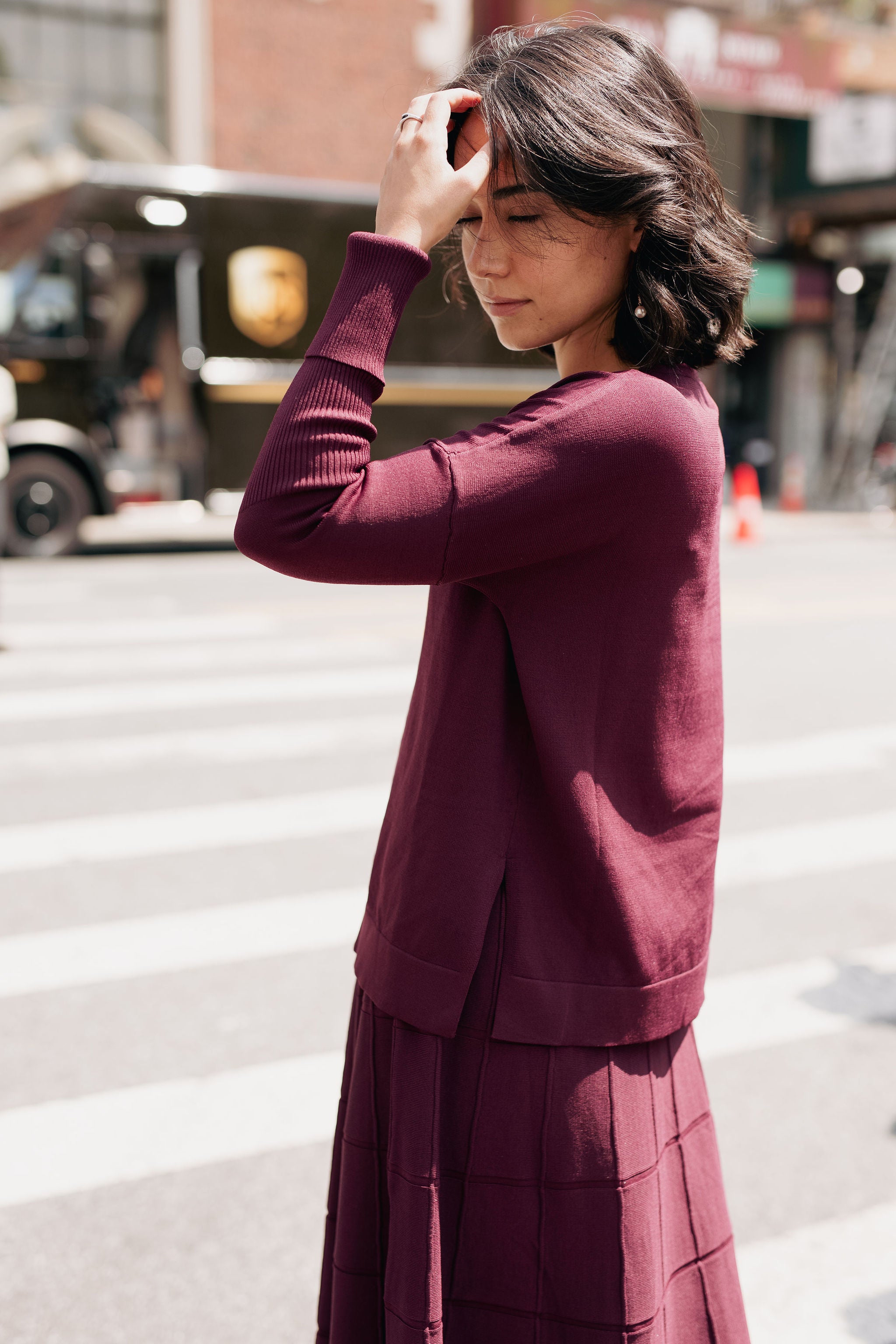 Knit two pieces set - Purple