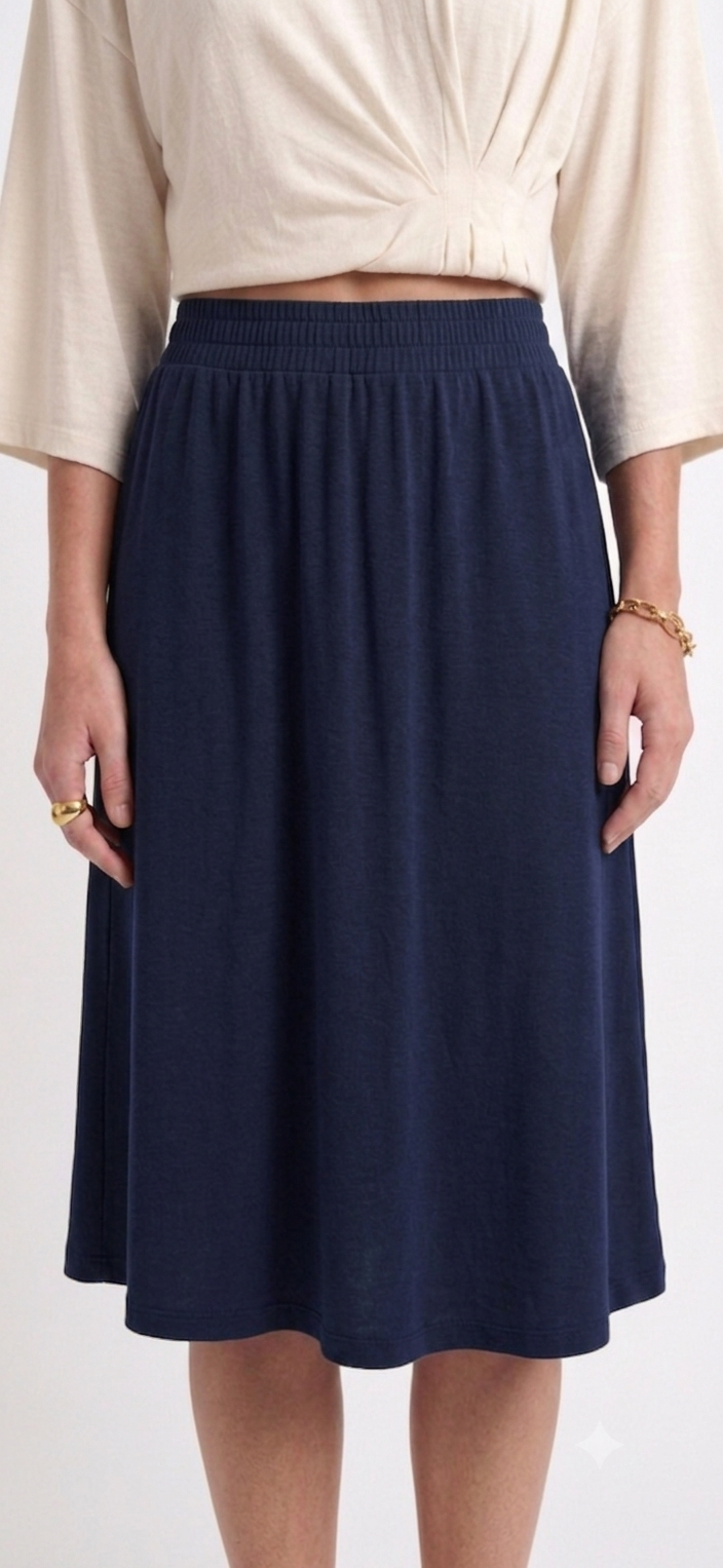 Basic gathered Skirt - Navy