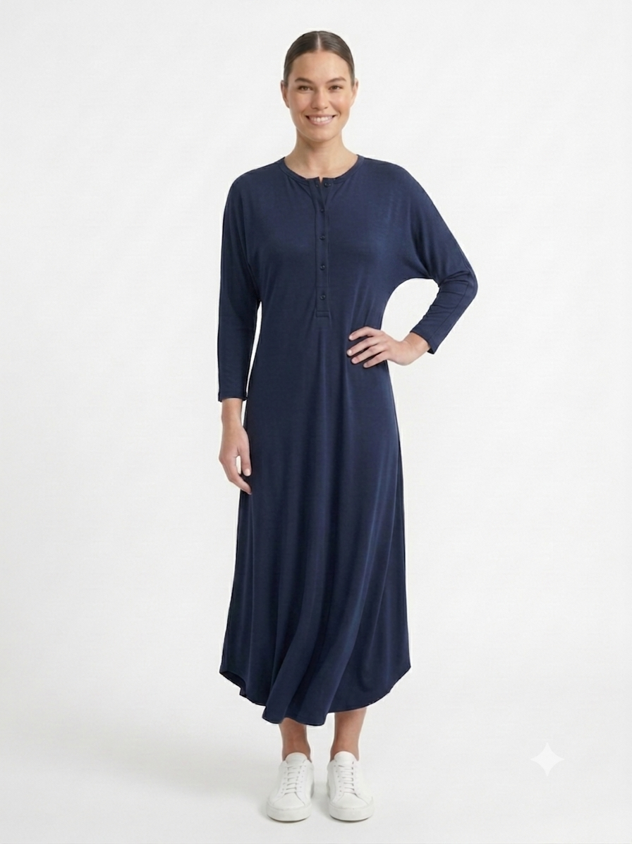Maxi Basic Dress - Navy