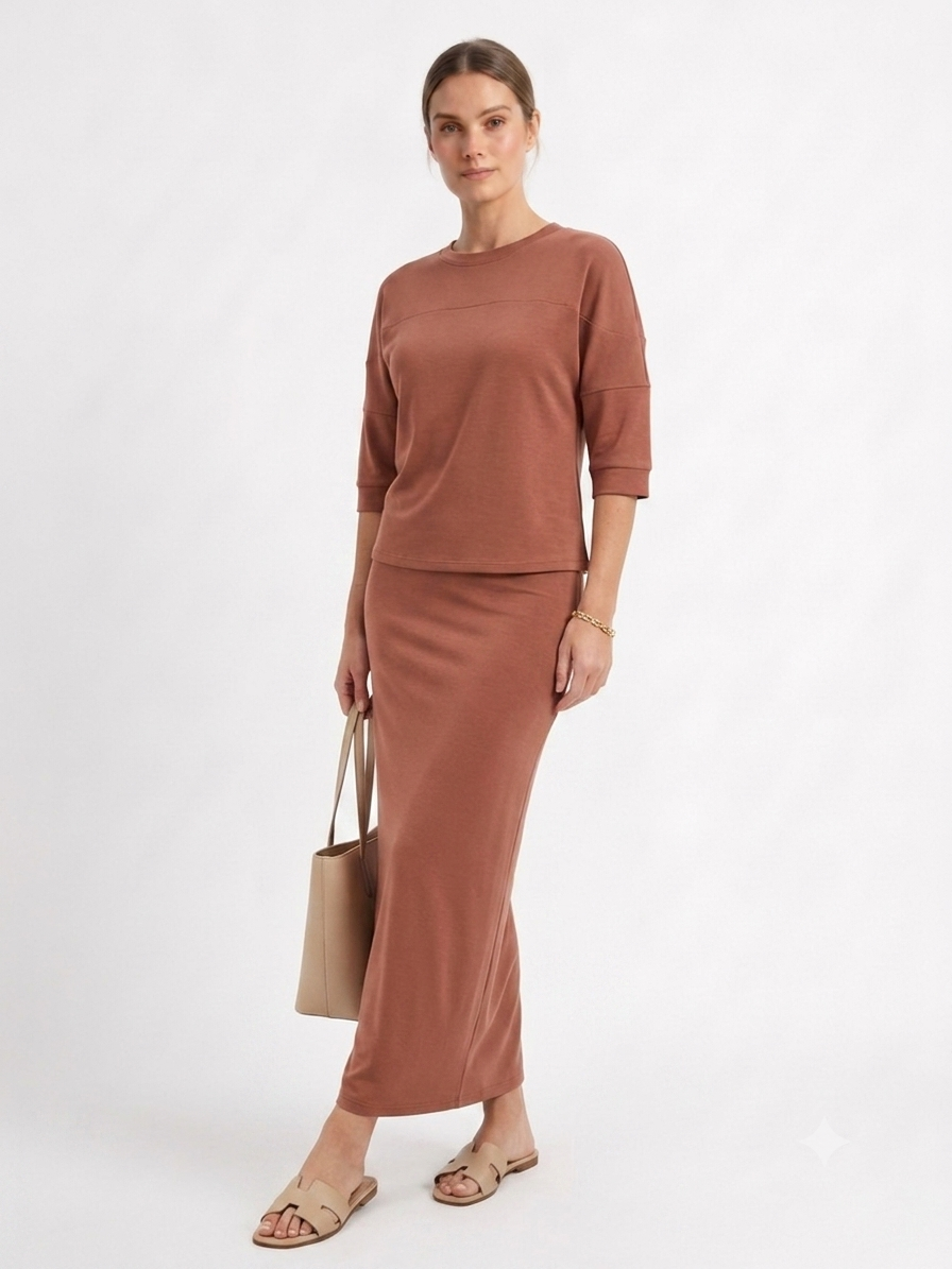 Basic Maxi Skirt - Brandy