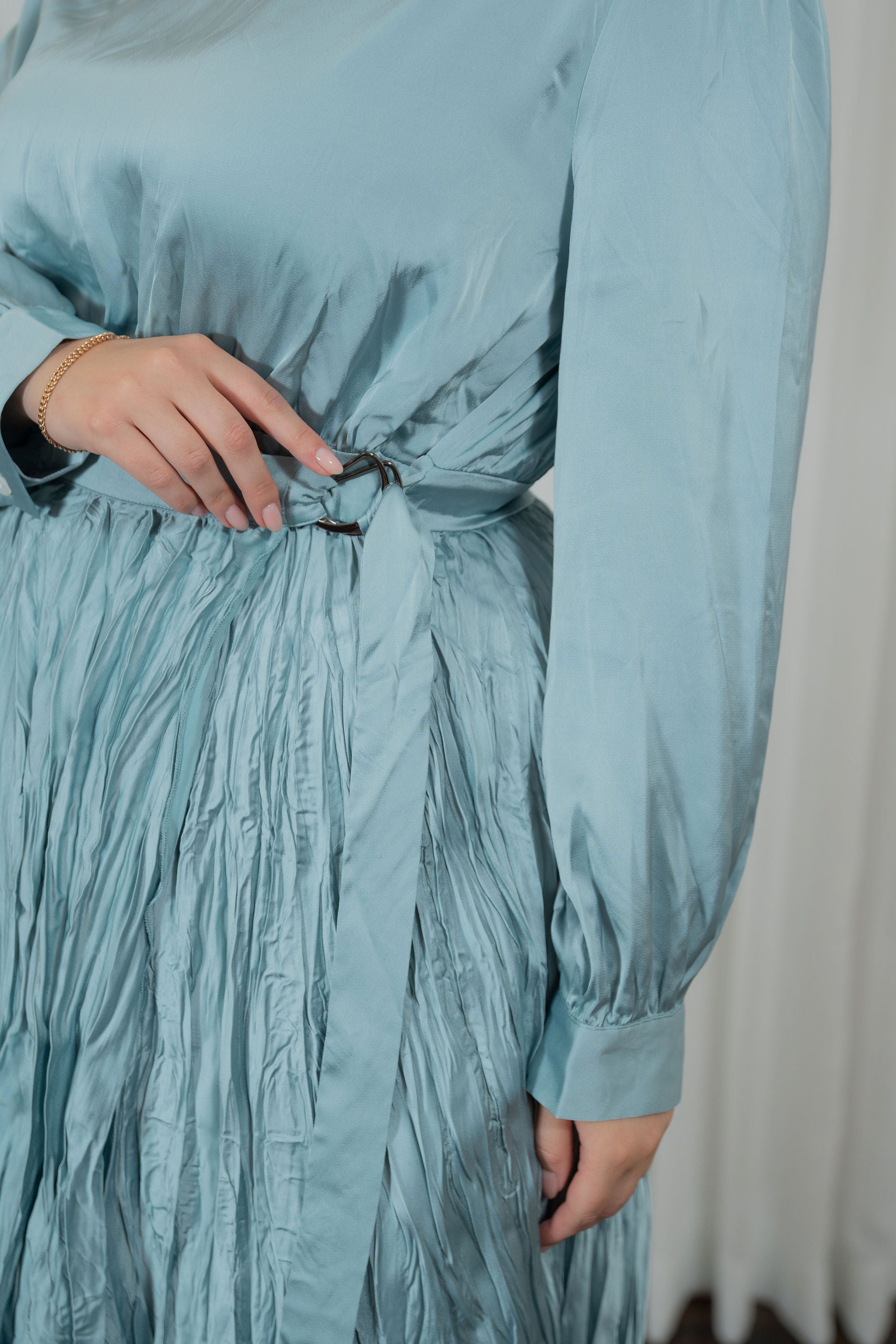 Satin scrunched wrap skirt Dress