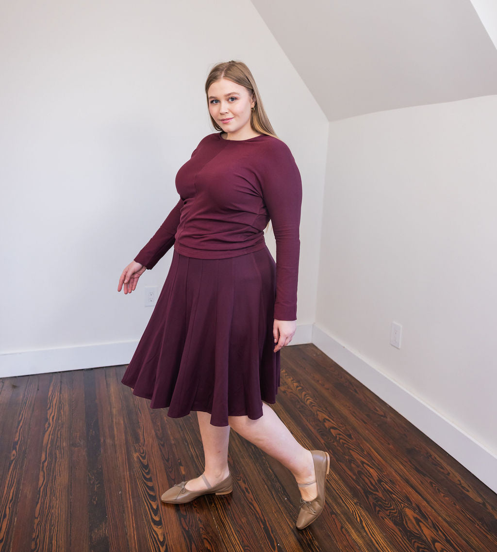 Paneled skirt - Maroon