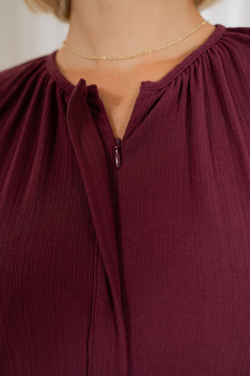 Knit hidden zipper dress - Mauve