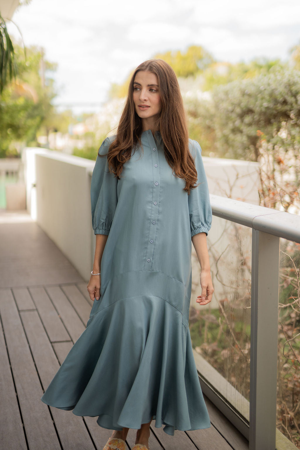 Arden Roundline Dress - Blue