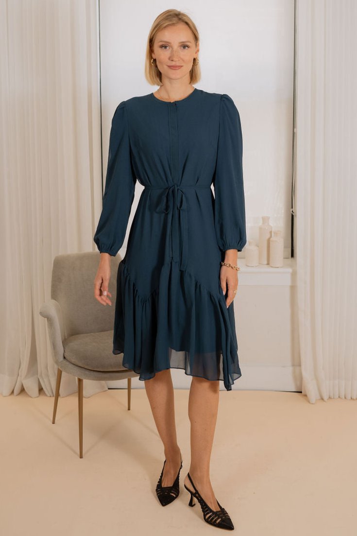 Chiffon high low bottom - Teal