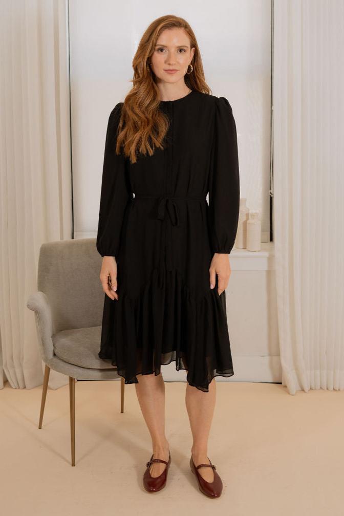 Chiffon high low bottom - Black