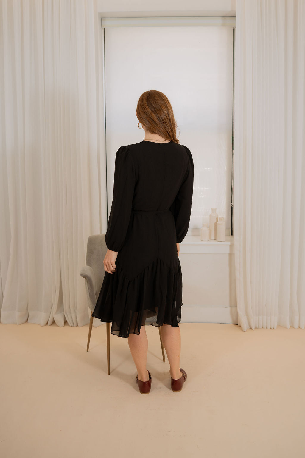 Chiffon high low bottom - Black