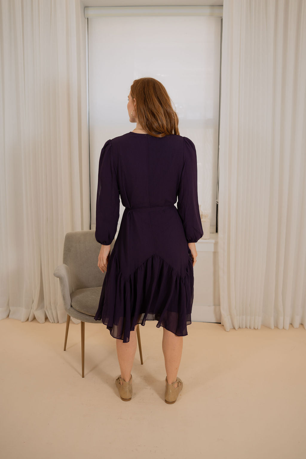 Chiffon high low bottom - Purple