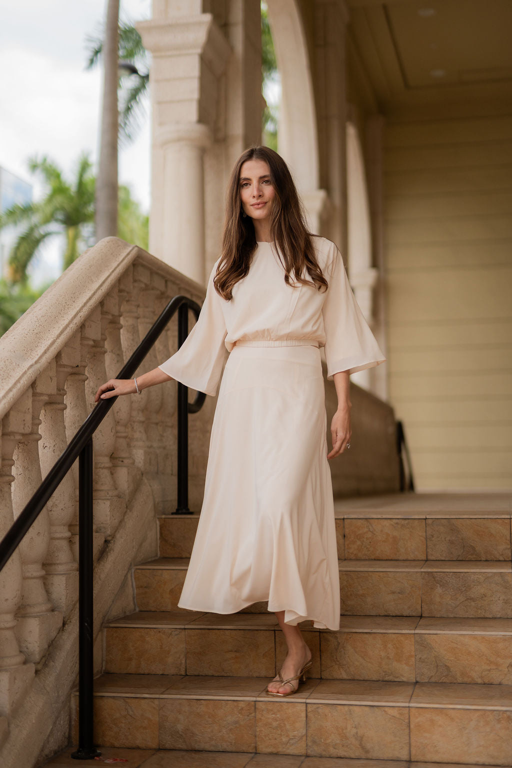Ethereal Chiffon Two-Piece - Cream