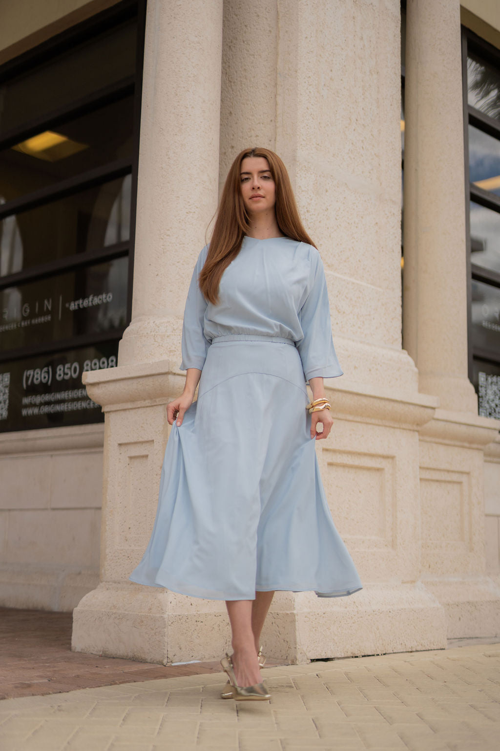 Ethereal Chiffon Two-Piece - Baby Blue