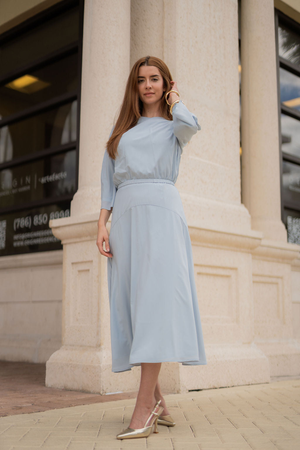 Ethereal Chiffon Two-Piece - Baby Blue