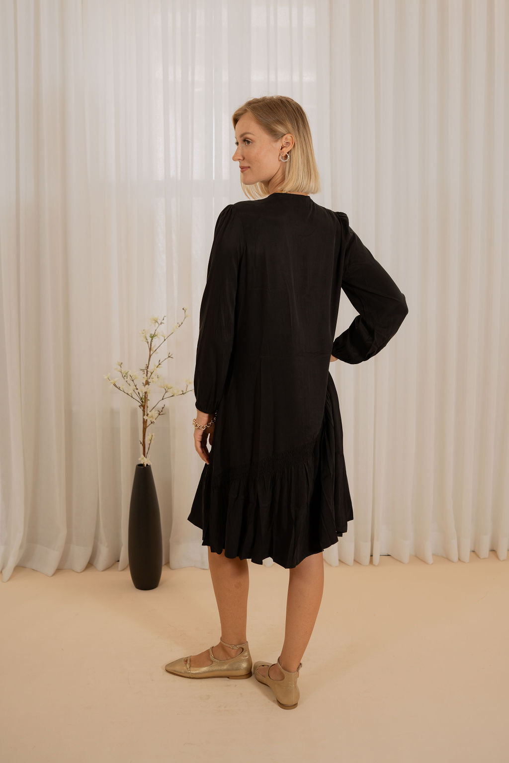 Asymmetrical Drop smock dress