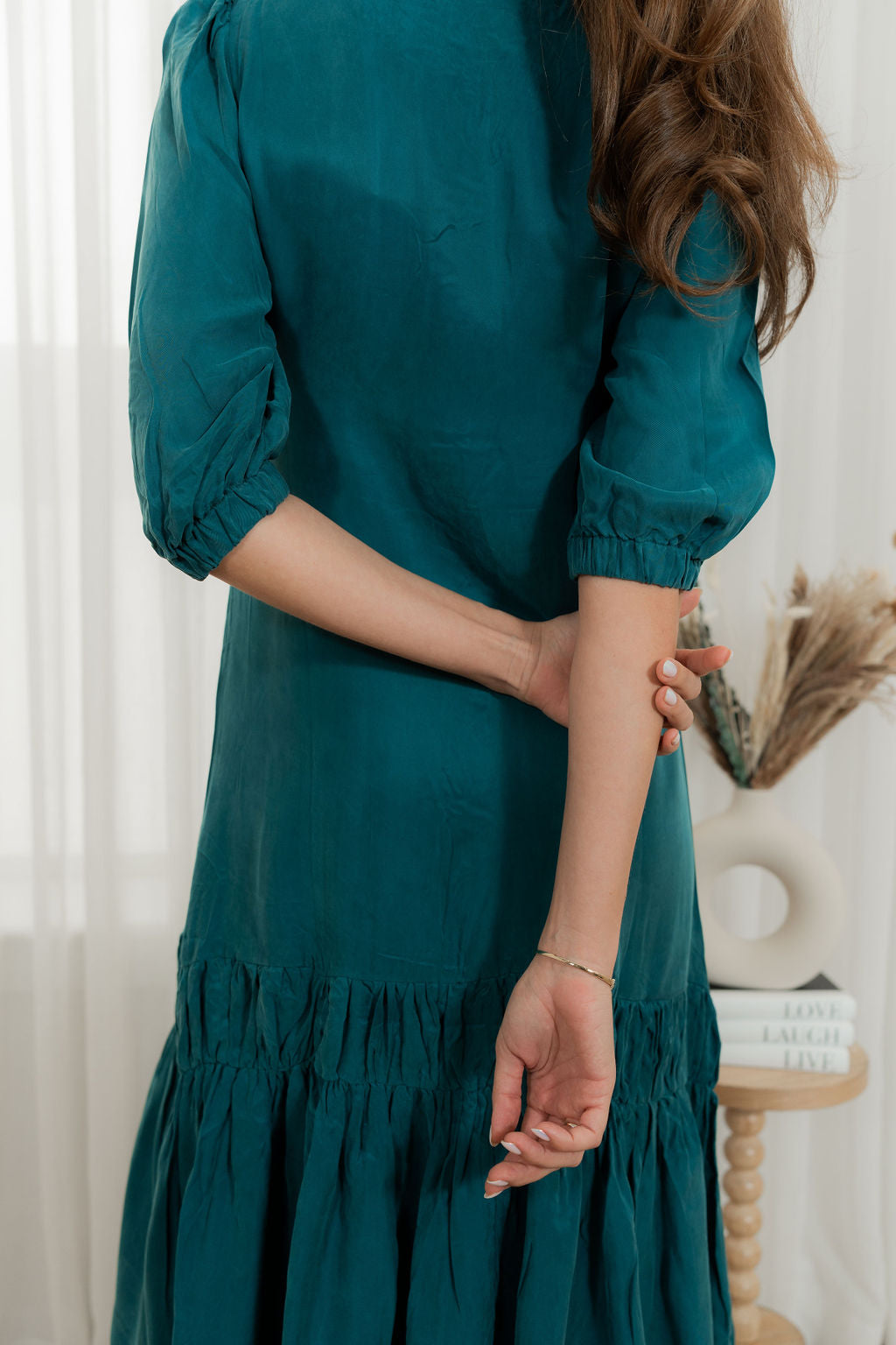 Drop waist Cupro maxi dress