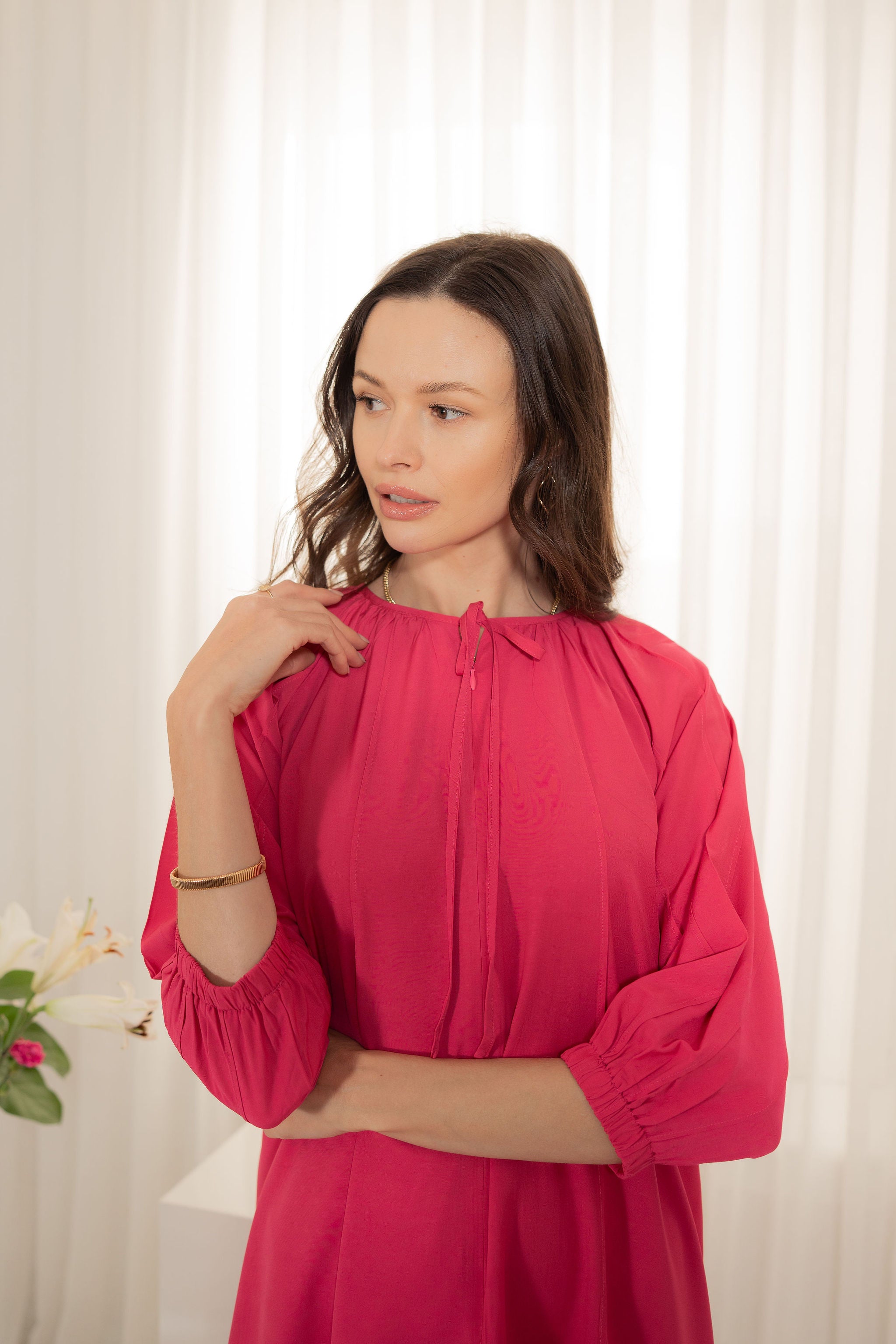 Trim loose dress - Sea foam