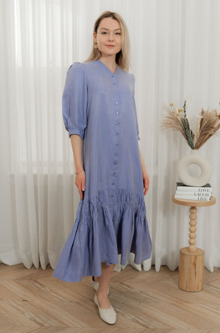 Drop waist Cupro maxi dress