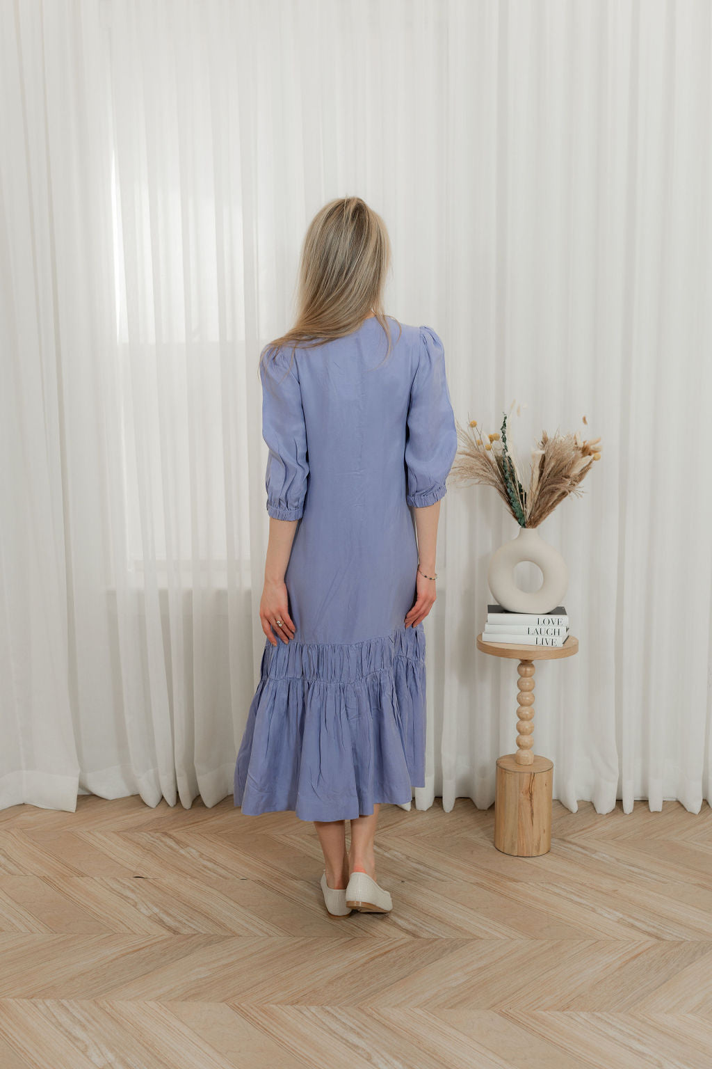 Drop waist Cupro maxi dress