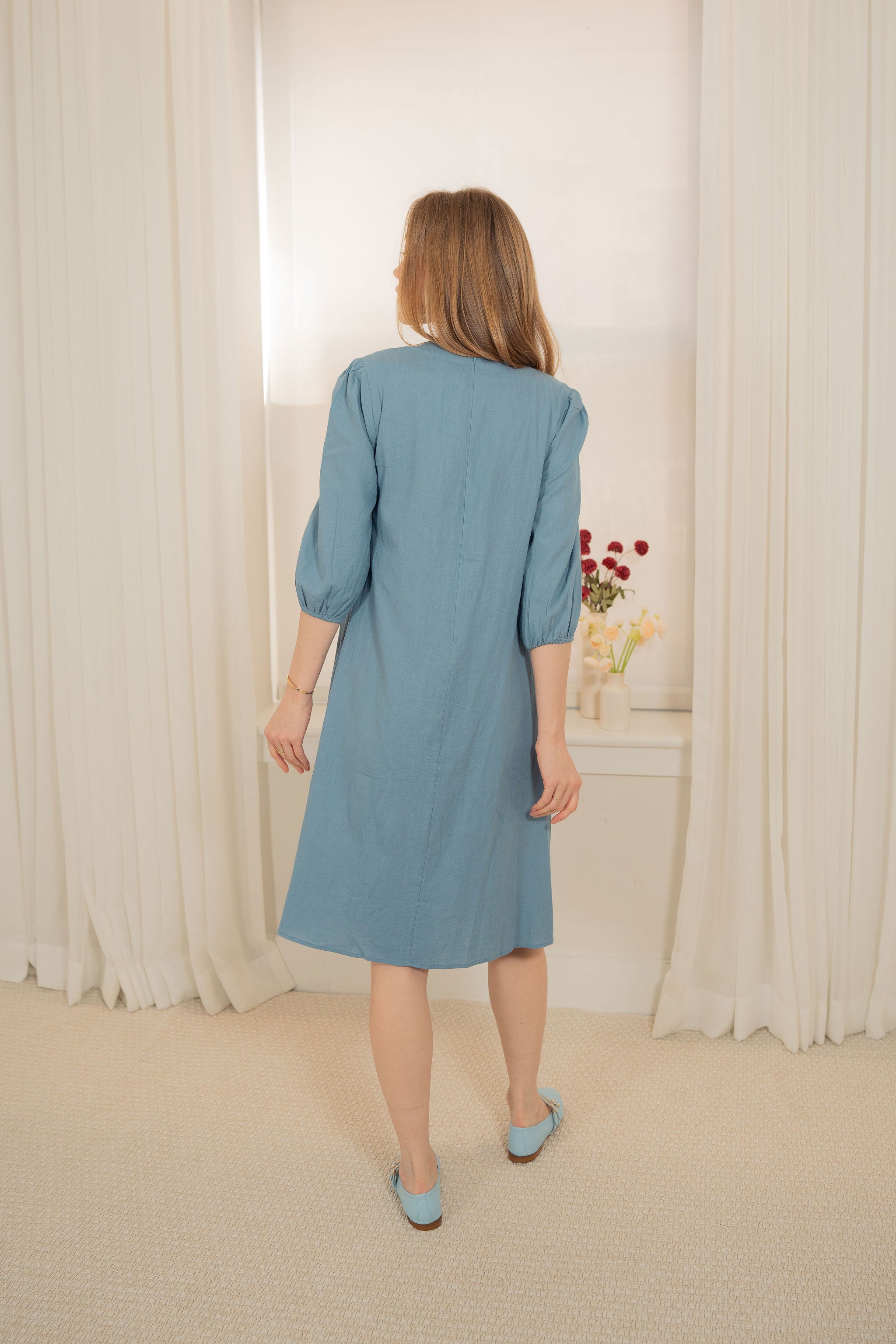 A-line Linen pocket dress