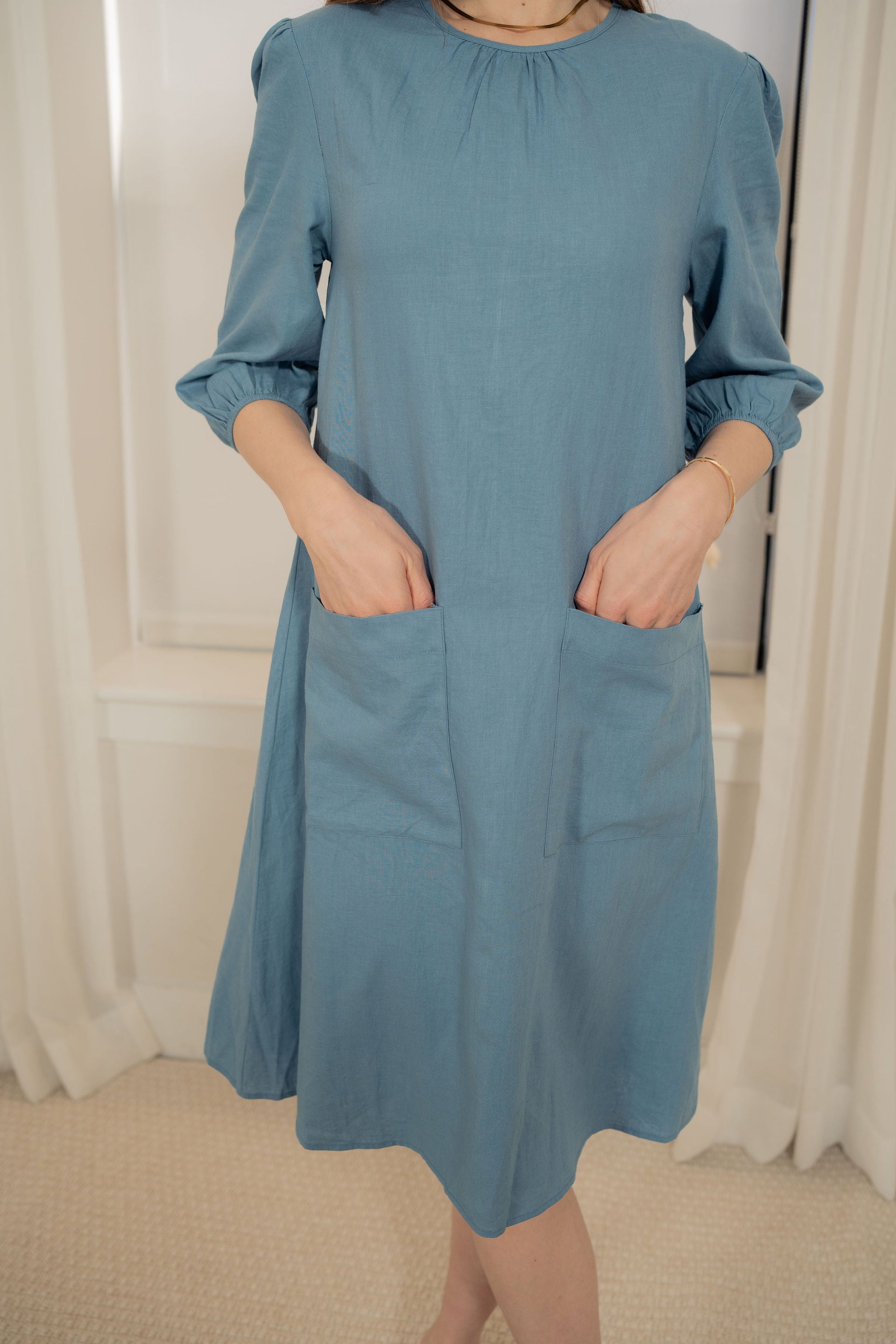 A-line Linen pocket dress