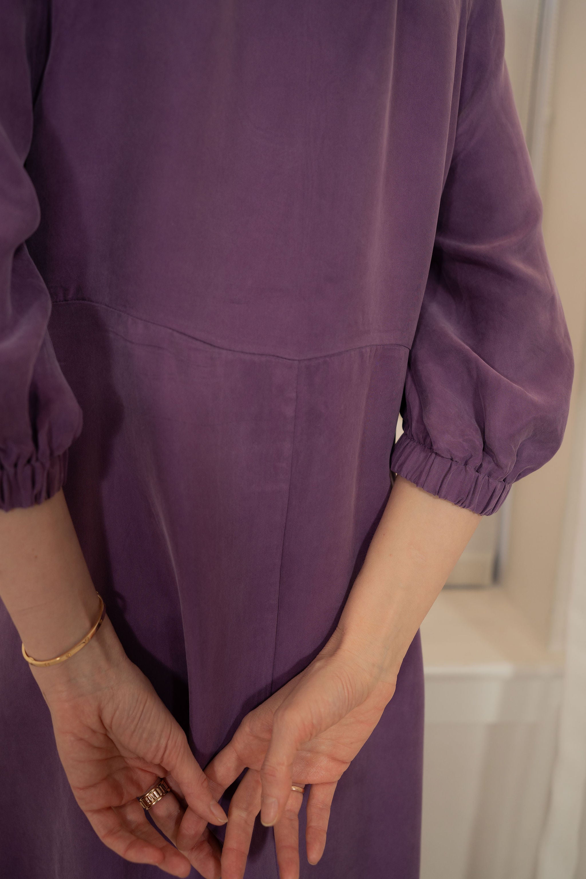 Drawstring Cupro dress