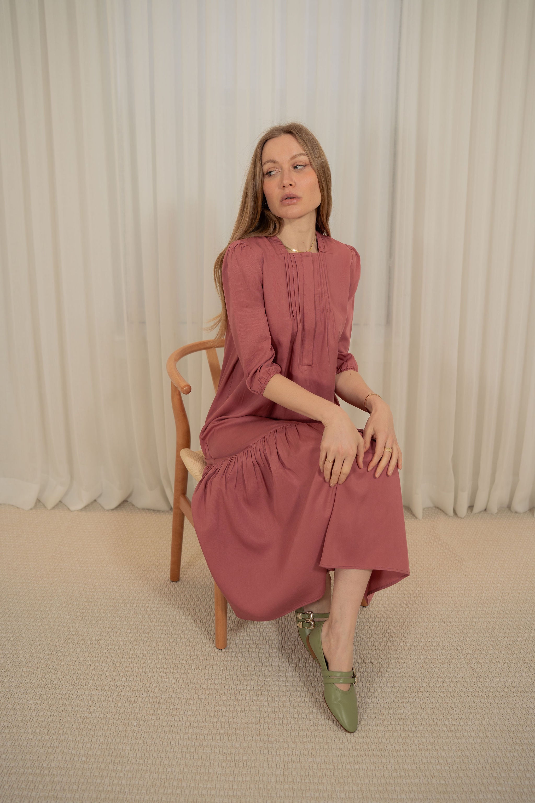 Tencel ankle length dress