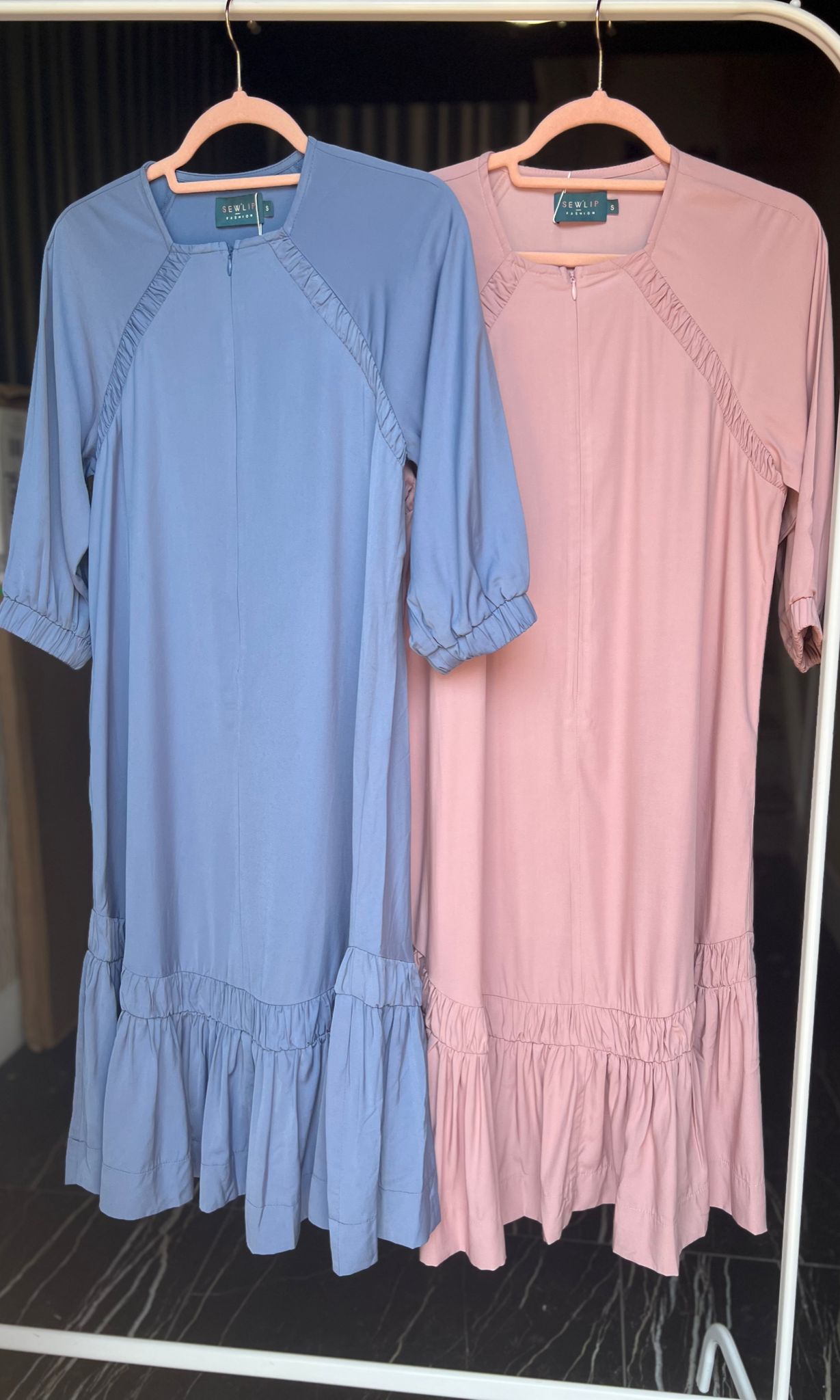 Round drop waist dress