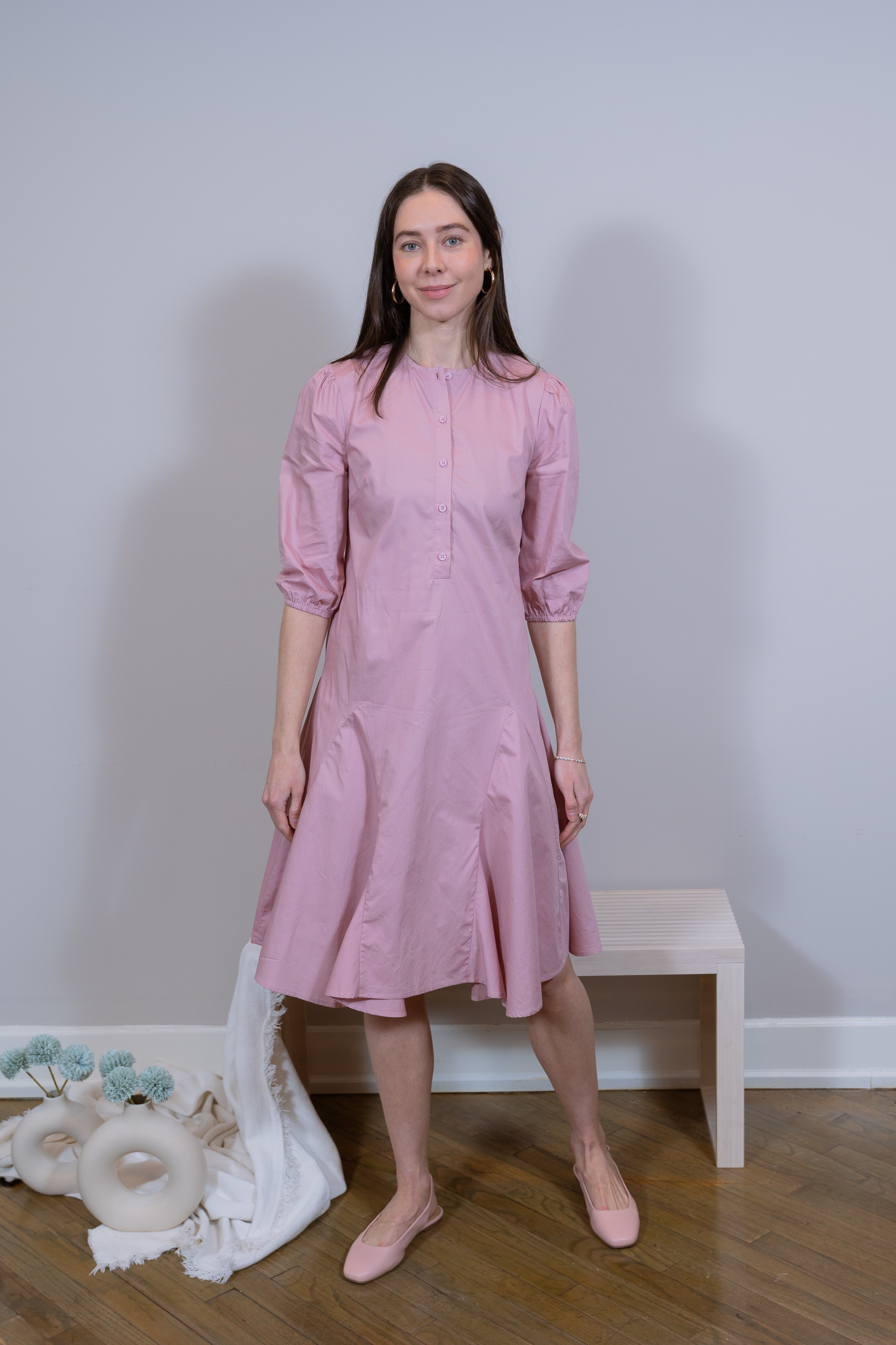 Cotton Godet Pink dress