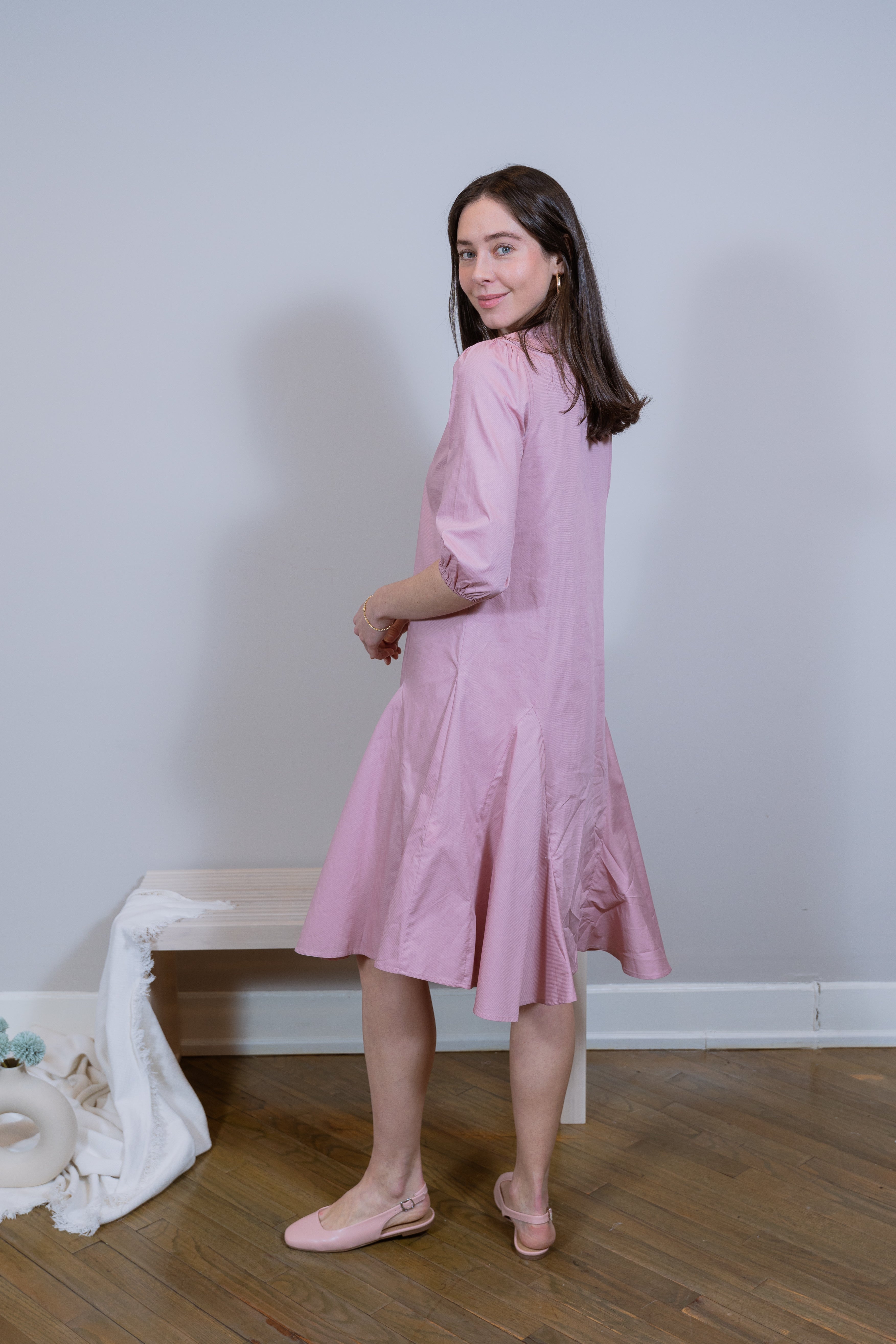 Cotton Godet Pink dress