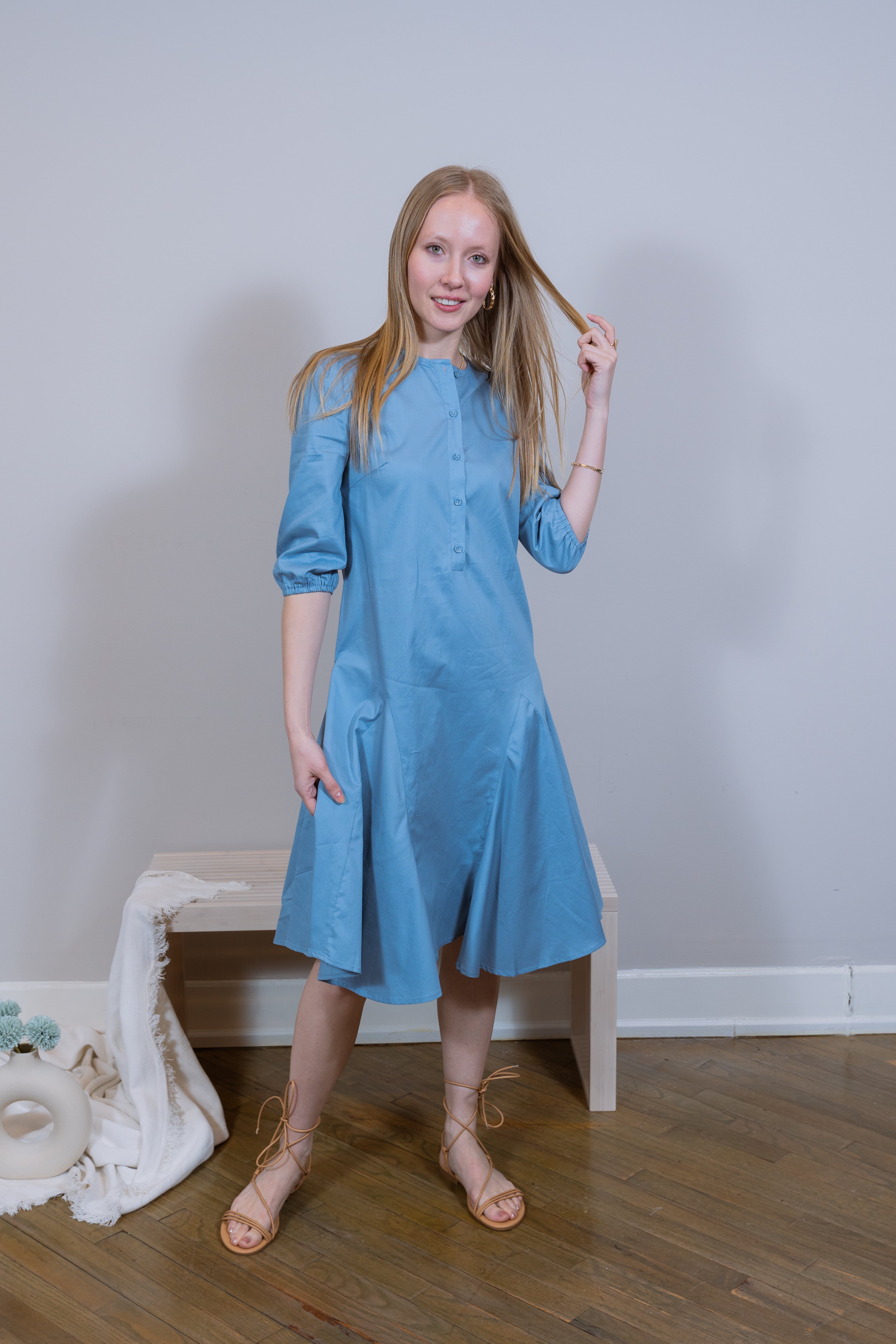 Cotton Godet Blue dress
