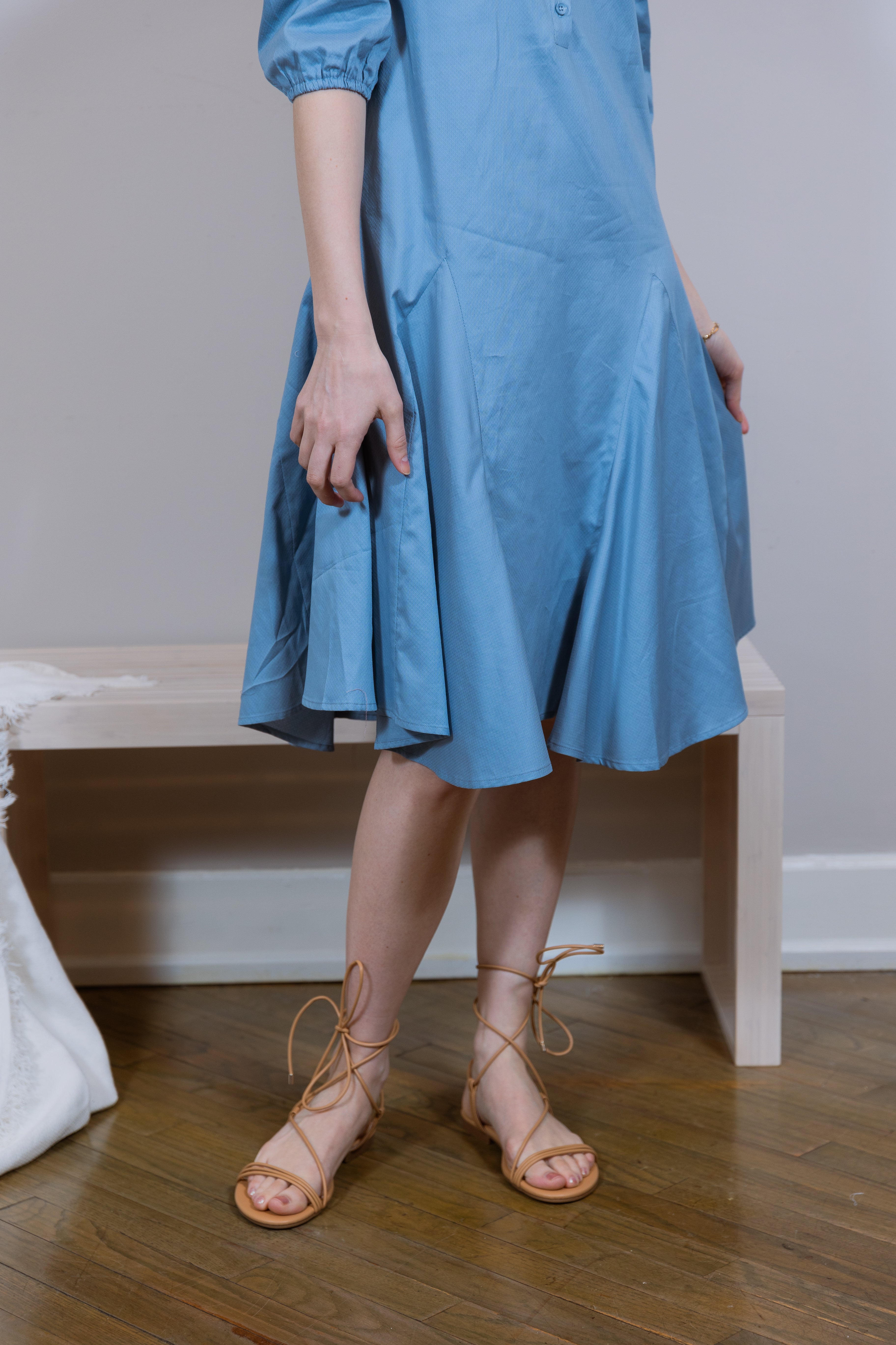 Cotton Godet Blue dress