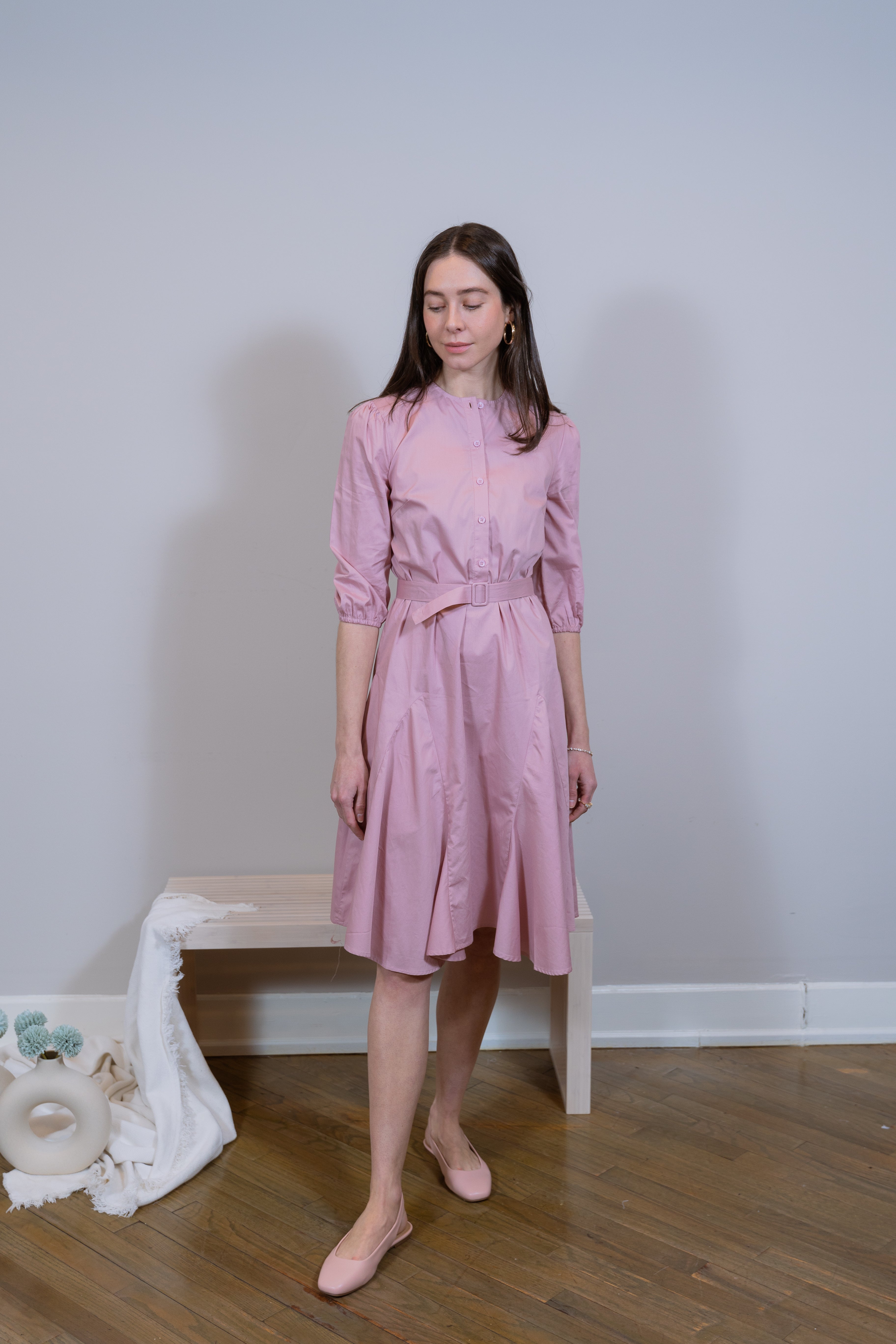 Cotton Godet Pink dress