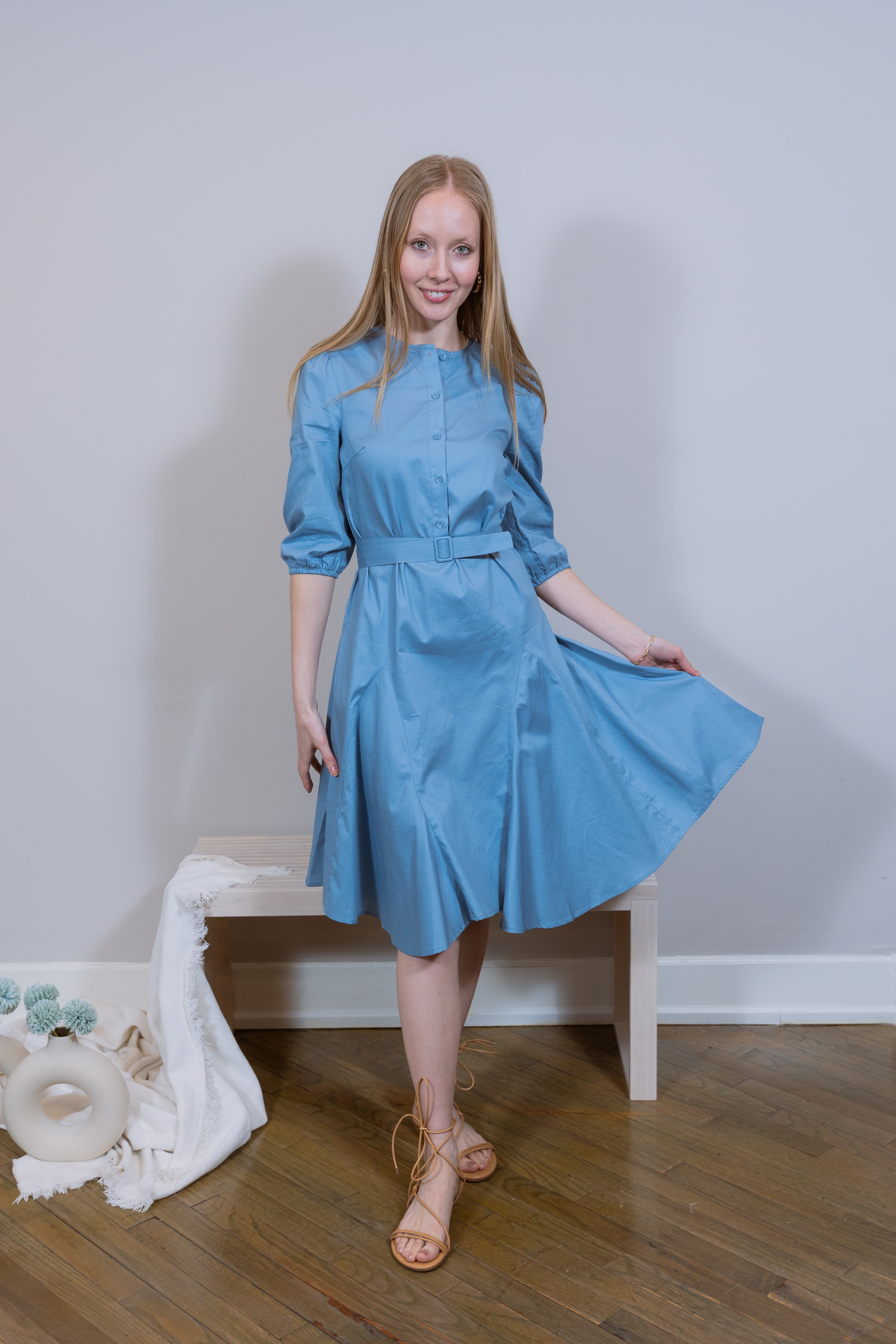 Cotton Godet Blue dress