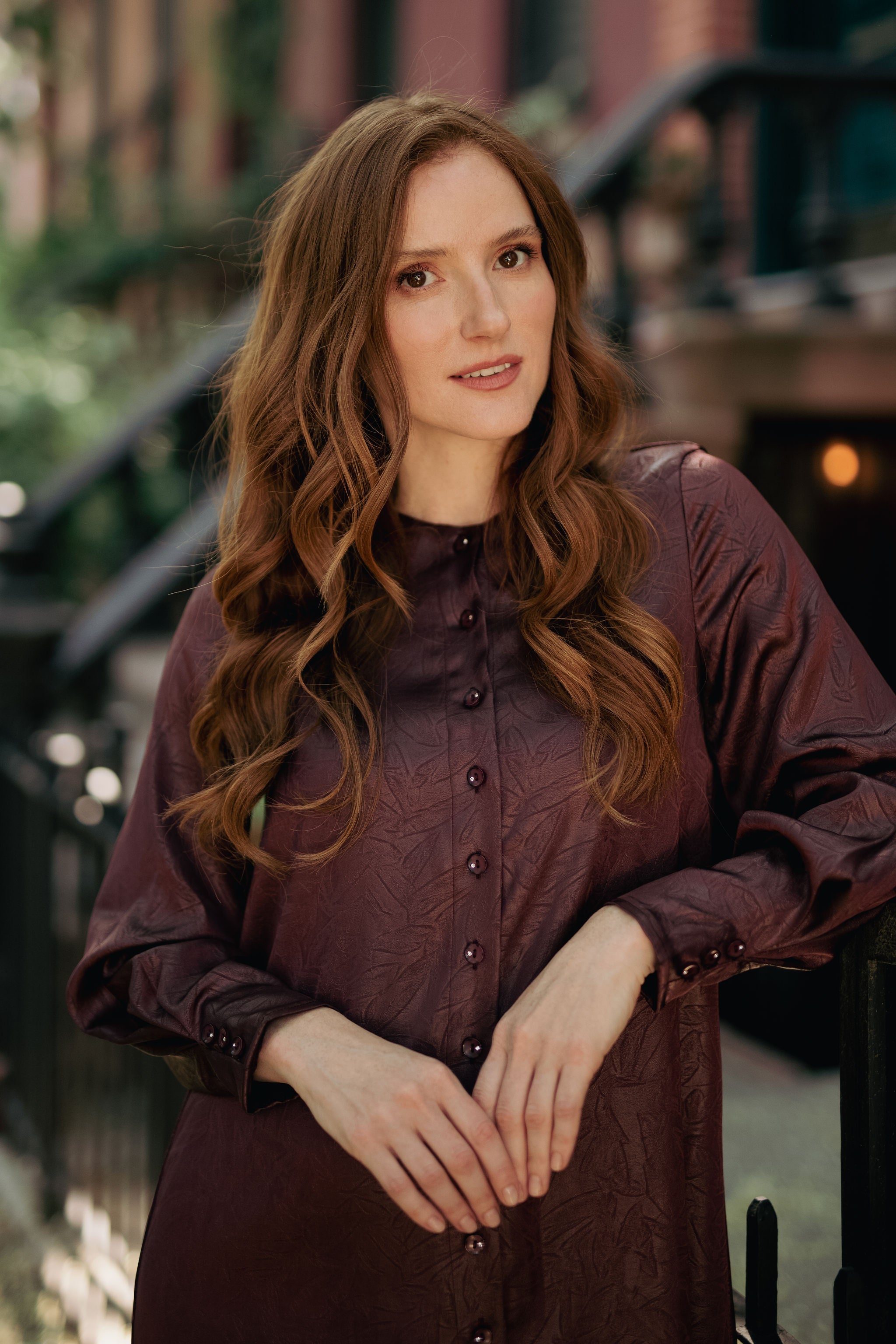 Texture Leather dress - Wine
