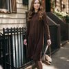 Knit hidden zipper dress - Brown