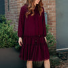 Willow Chiffon dress - Burgundy