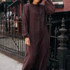Cupro Ankle length dress - Brown
