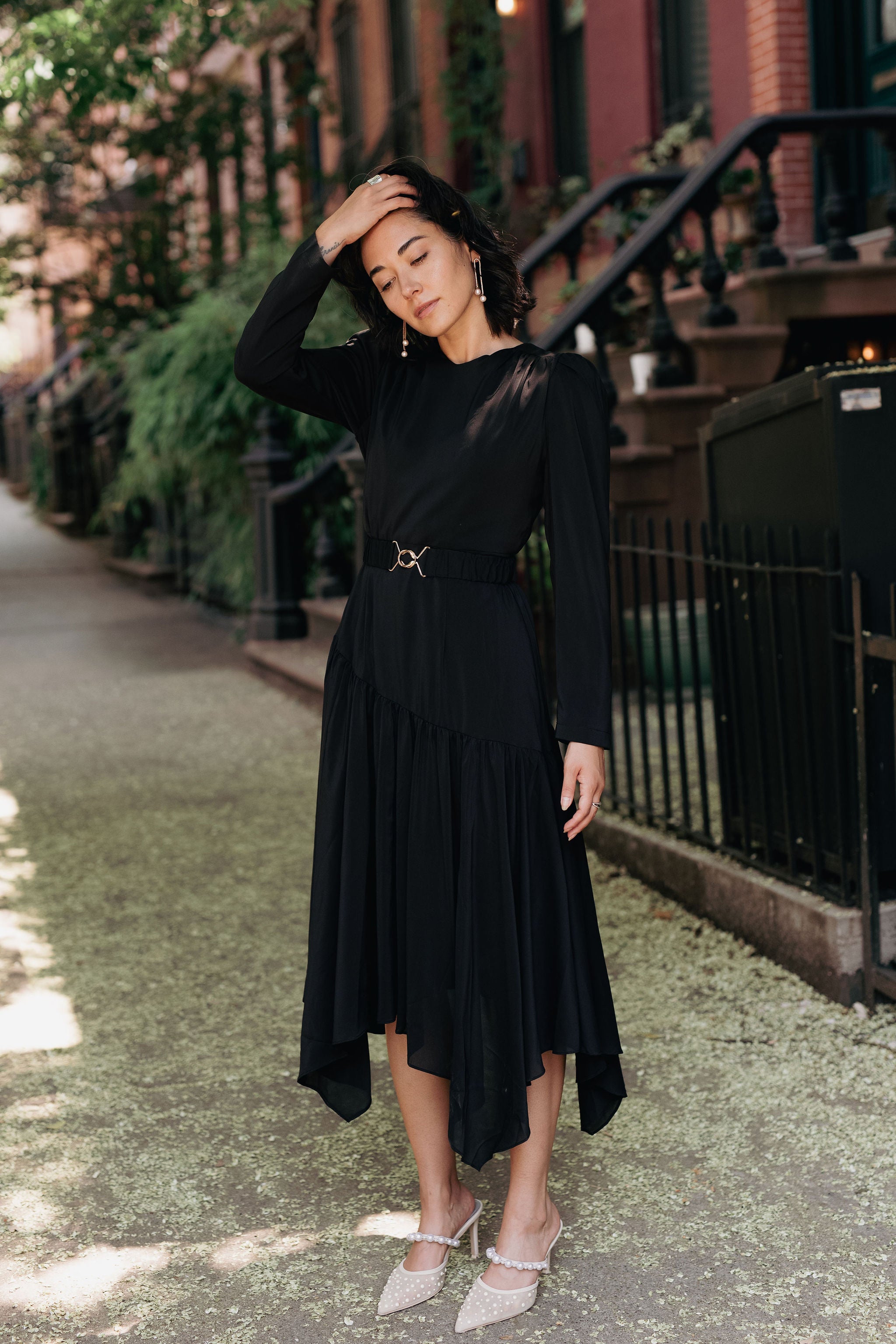 Angled Elegance Dress - Plum