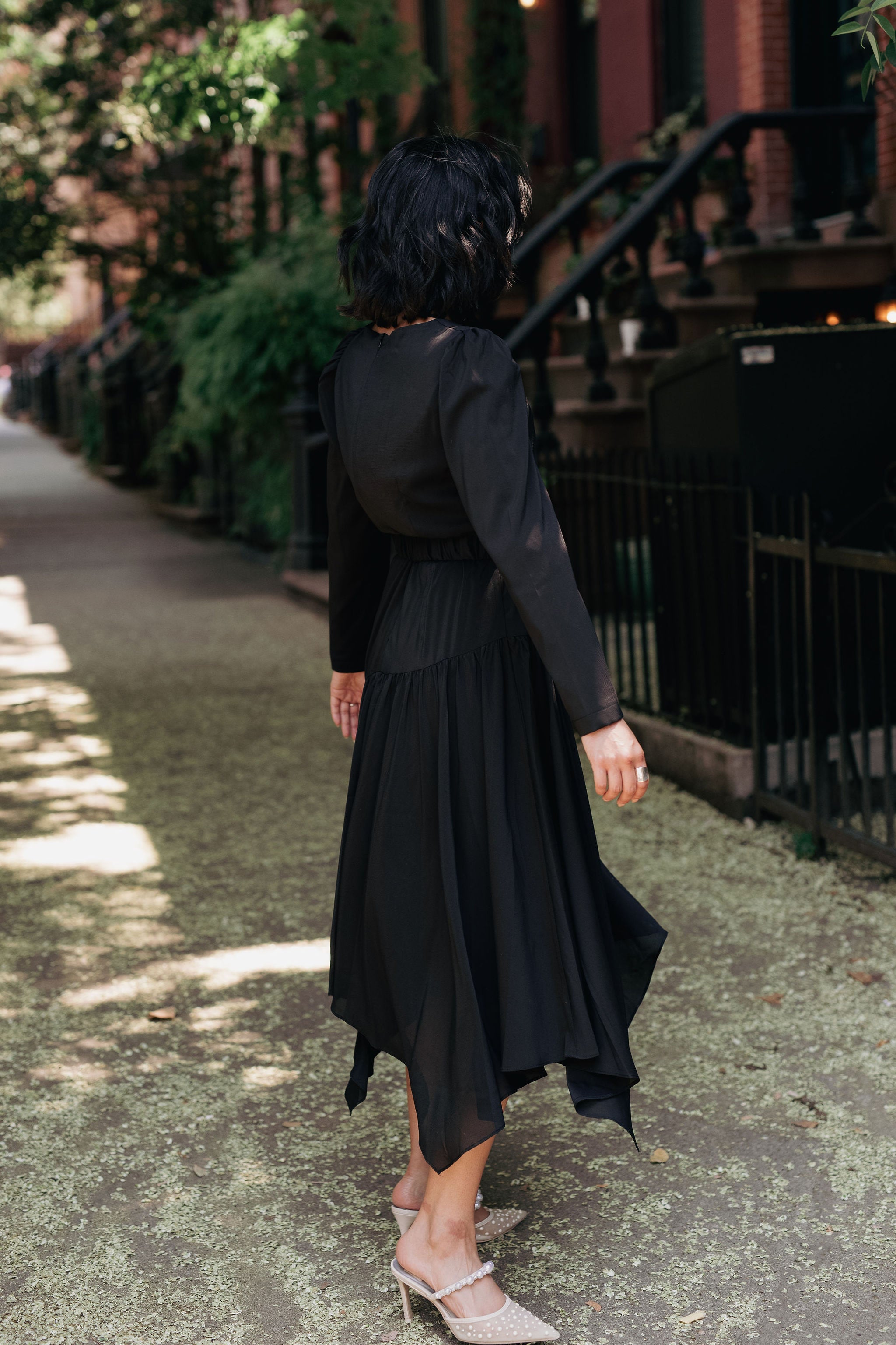 Angled Elegance Dress - Black