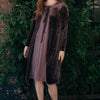 Velvet pleated chiffon dress - Grape
