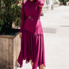 Angled Elegance Dress - Plum