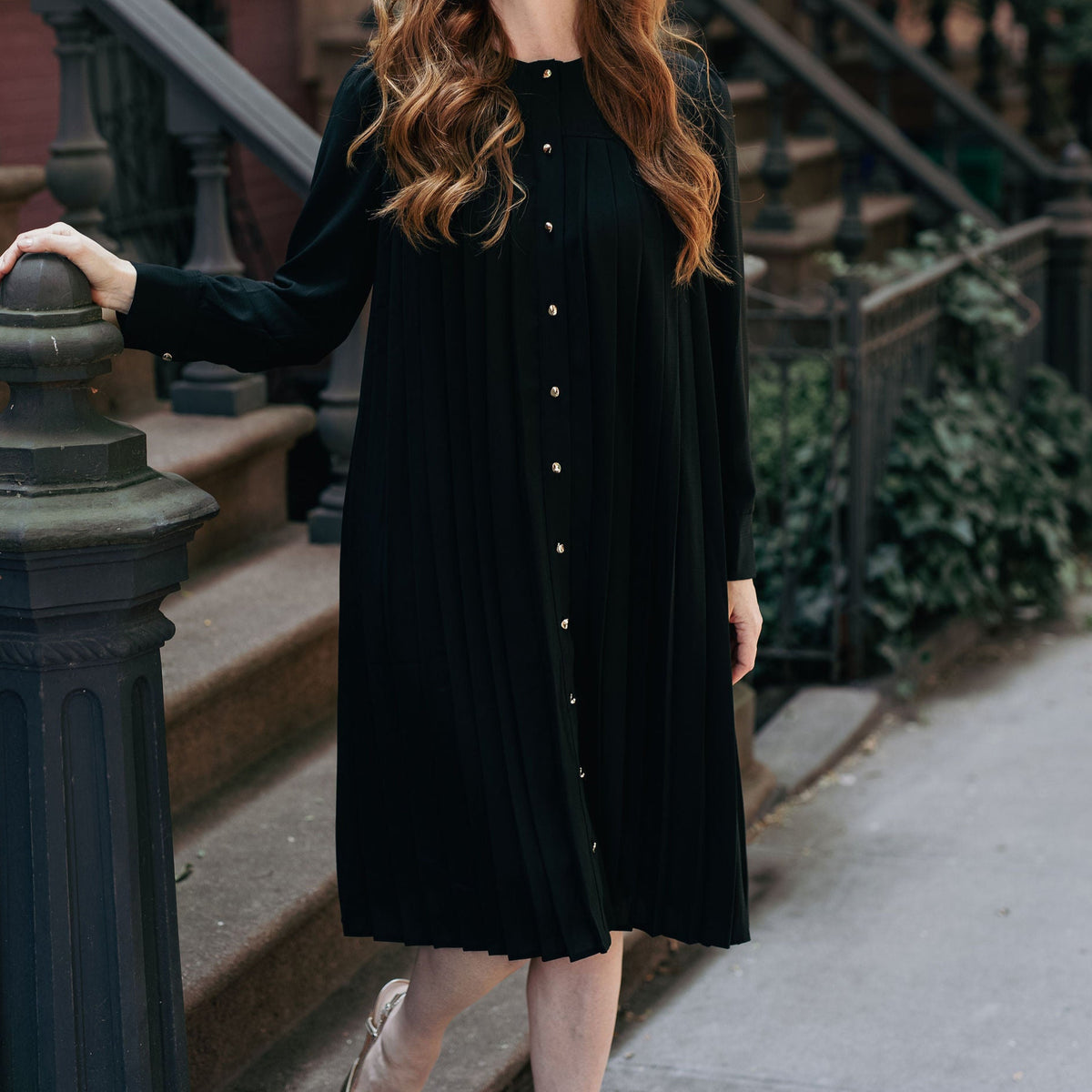paternity pleated dress Ripe Maternity Knife Pleat Dress