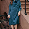 Cowl satin Elegance Dress - Teal