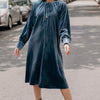 Loose velvet dress - Teal