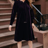 Loose velvet dress - Eggplant