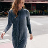 Shift texture velvet dress - Slate Blue