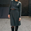 Pleated knit dress - Deep Teal
