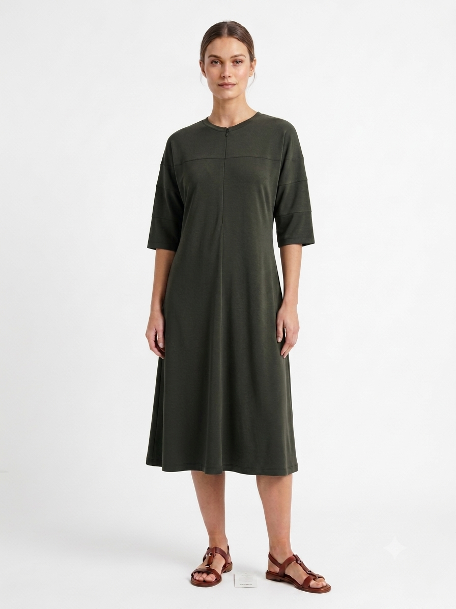 Core Basic Dress - Olive