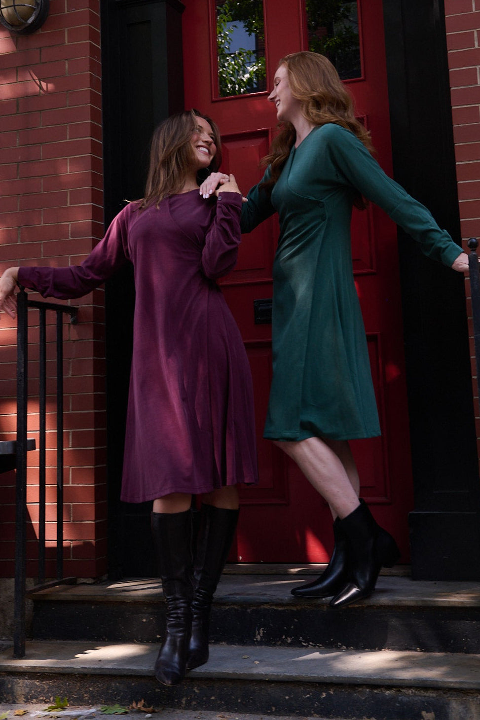 Soft Wrap Dress - burgundy