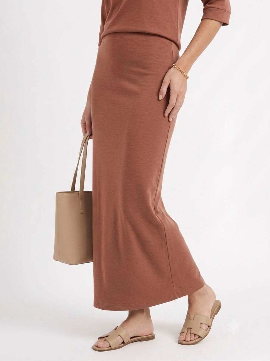 Basic Maxi Skirt - Brandy