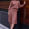 Knit two pieces Shirt & Skirt - coffee